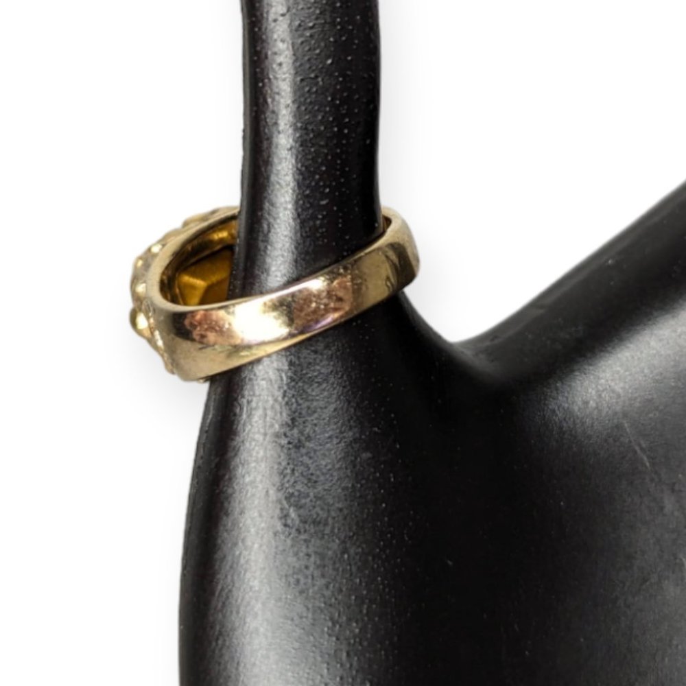 Gold Tone & Large Rhinestone Ring - Picture 6 of 9